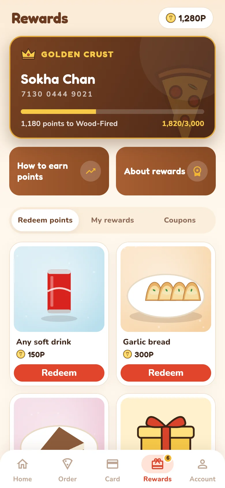 Rewards screen